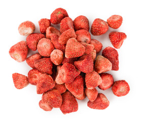 Portion of Dried Strawberries isolated on white