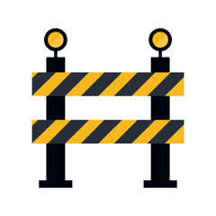 road warning barrier under construction related icon image vector illustration design