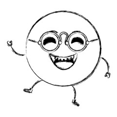 happy emoticon face character icon vector illustration design