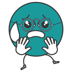 scared emoticon face character icon vector illustration design