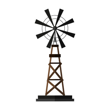 windmill rural icon image vector illustration design