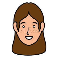beautiful woman head avatar character vector illustration design