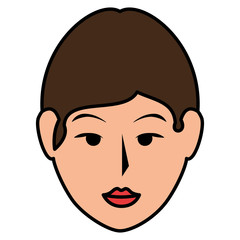 beautiful woman head avatar character vector illustration design