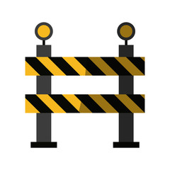 road warning barrier under construction related icon image vector illustration design