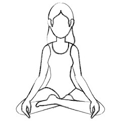 Woman in lotus position vector illustration design