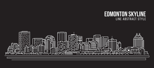Cityscape Building Line art Vector Illustration design - Edmonton skyline - obrazy, fototapety, plakaty