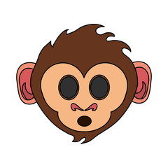 surprised cute expressive monkey cartoon icon image vector illustration design