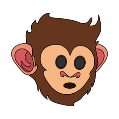 surprised cute expressive monkey cartoon icon image vector illustration design