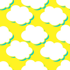 Ornament for children's cloth. Seamless pattern with clouds. Vector illustration EPS10
