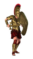 Obraz premium 3D Rendering Spartan Warrior on White