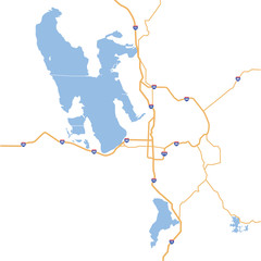 Vector - Salt Lake City and Surrounding Area including Utah Lake