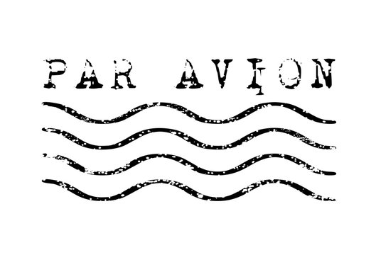 Par avion weathered rubber stamp vector