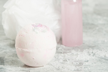 Bath Bomb. Aroma Salt. Toiletries. Spa Room.