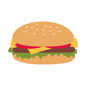 hamburger fast food icon image vector illustration design