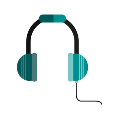 isolated headphones with cord icon image vector illustration design