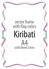 Frame and border of ribbon with the colors of the Kiribati flag