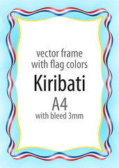 Frame and border of ribbon with the colors of the Kiribati flag