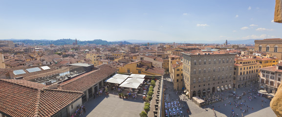 Obraz premium Toskana-Panorama, Florenz vom Palazzo Vecchio