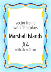 Frame and border of ribbon with the colors of the Marshall Islands flag