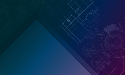Abstract technological background from blueprints