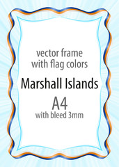 Frame and border of ribbon with the colors of the Marshall Islands flag