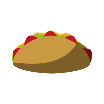 taco fast food icon image vector illustration design