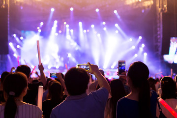 Fototapeta na wymiar crowded people in living concert event