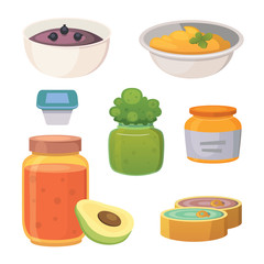 fruit organic jam and smoothie vector illustration.