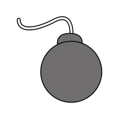 carrtoon bomb on fire icon vecotr illustration design graphic silhouette