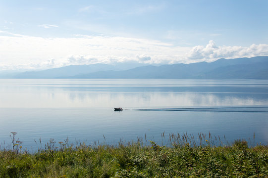 Idyllic landscape of Lake Baikal, Siberia, Russia - on a day in summer 2017