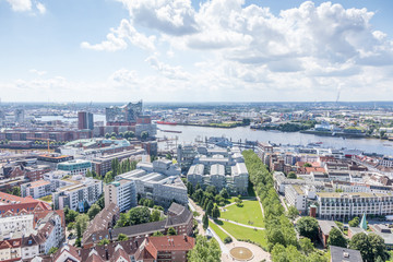 Panorama d'Hambourg depuis l'église Saint-Michel