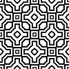 Geometric black and white seamless pattern