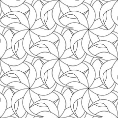 Floral seamless pattern. Black and white design