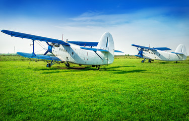 biplanes waiting for the next flight