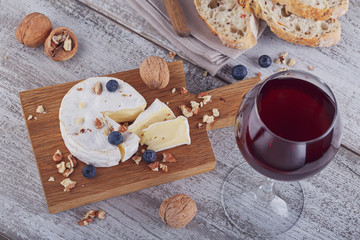 Soft french cheese of camembert.