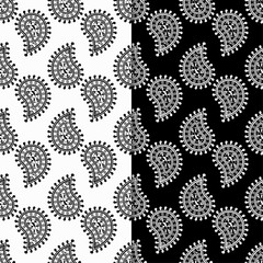 Seamless black and white patterns. Set