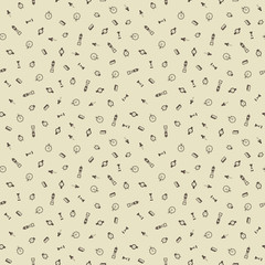 Time freehand drawings seamless pattern. Clocks pattern in doodle style. Hand drawn elements doodles design for wallpapers, wrapping, backgrounds. Vector illustration. Clock, hourglass, stopwatch.