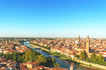 Naklejka premium Verona cityscape in the morning time.