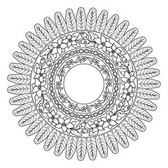 Ancient Chinese round pattern. Detailed decorative motifs. Vector illustration.