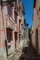 Fototapeta na wymiar Old Narrow Street in Portuguese Town