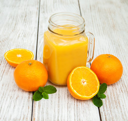 Jar with orange juice