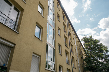 old brown apartment house at berlin
