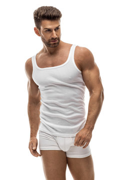 Sexy male model in underwear