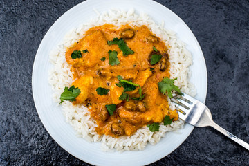 Fruity Mild Chicken Curry With Boiled Rice