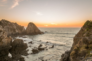 Fototapeta premium Coastline Rocky Landscape Exposure done in the South Coast of Portugal