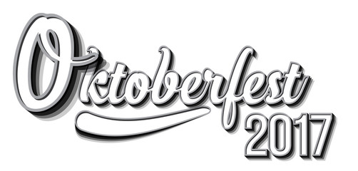 Header with text Oktoberfest 2017. Oktoberfest. Oktoberfest celebration design. Banderole Oktoberfest.