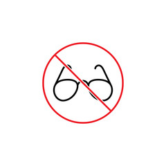 no glasses sign on white background