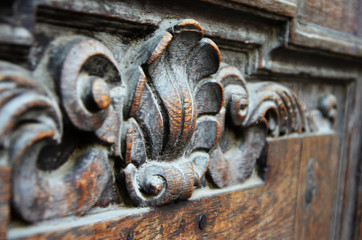 ancient door close up