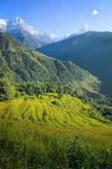 Obraz premium High mountains in the Himalaya, Pokhara, Nepal
