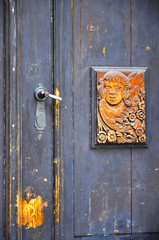 ancient door close up